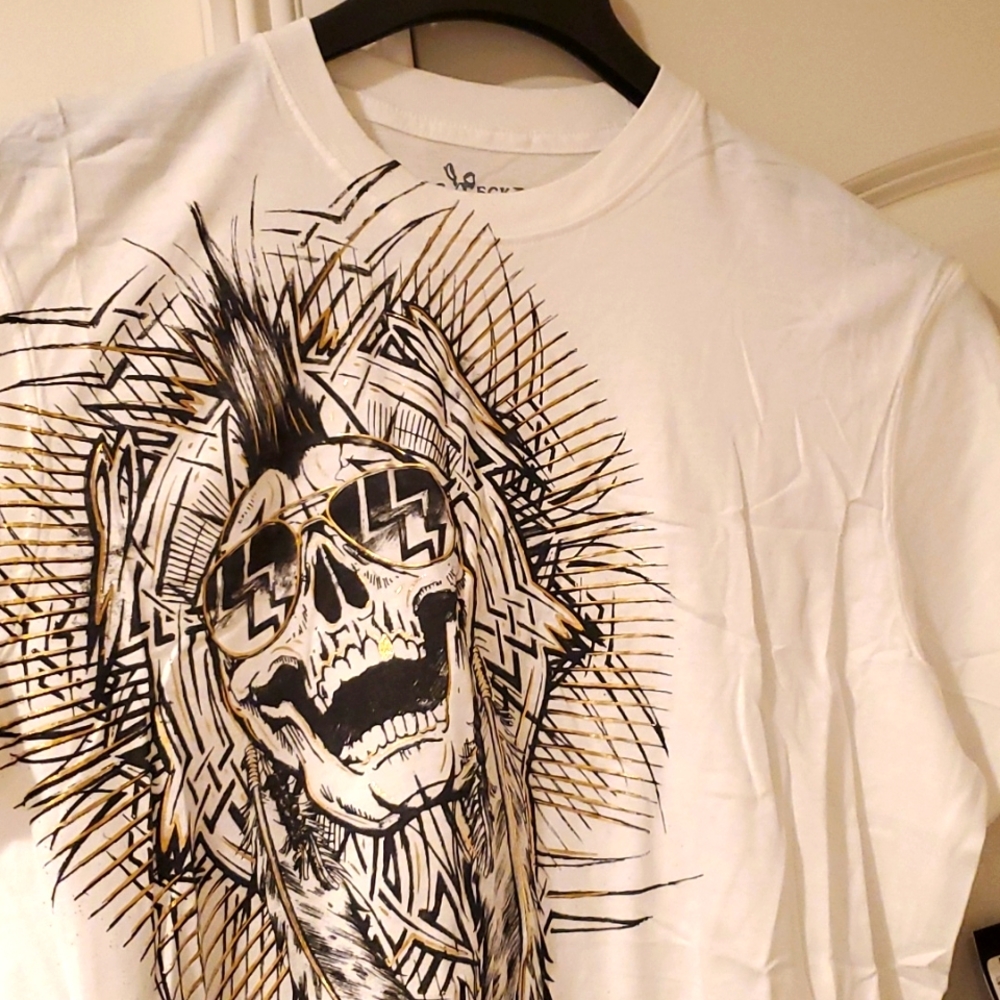 New Marc Ecko Cut & Sew Graphic White Tee